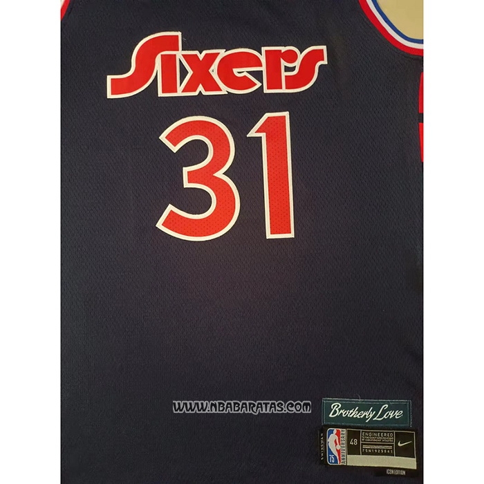 Camiseta Philadelphia 76ers Ben Paul Millsap #31 Ciudad 2021-22 Azul